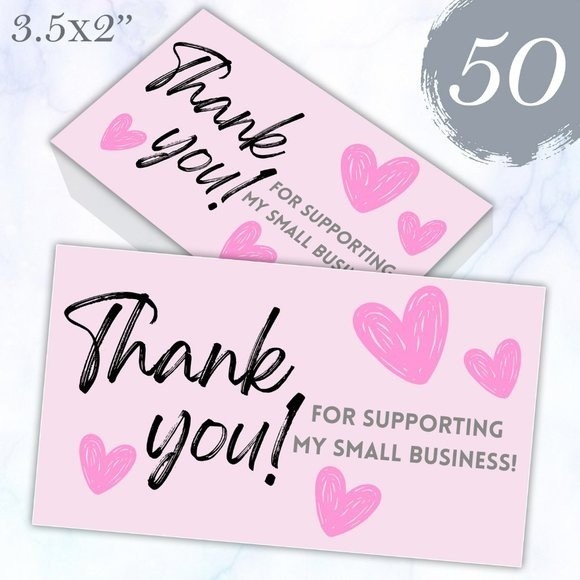 ♥️ 5x25 / 50 Thank you cards - Picture 1 of 4